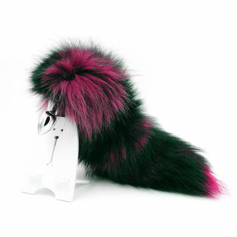 16" BLACK WITH PINK CAT TAIL METAL PLUG  pluglust
