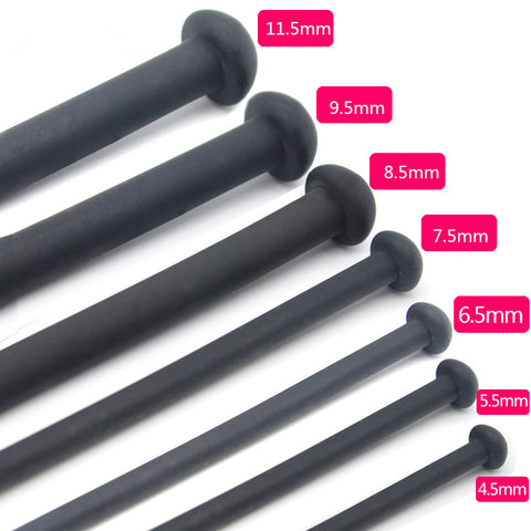 Black 350mm Smooth Silicone Urethra Plugs