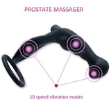5" SMOOTH SILICONE 10 SPEED VIBRATION MODE PROSTATE MASSAGER  pluglust