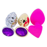 15 COLORS JEWELED STAINLESS STEEL PLUG Heart pluglust
