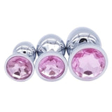 15 COLORS JEWELED STAINLESS STEEL PLUG Pink pluglust