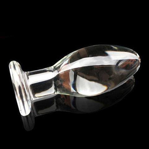 SMOOTH TRANSPARENT GLASS STIMULATOR PLUG  pluglust