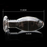 SMOOTH TRANSPARENT GLASS STIMULATOR PLUG  pluglust