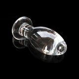 SMOOTH TRANSPARENT GLASS STIMULATOR PLUG  pluglust