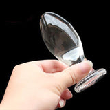 SMOOTH TRANSPARENT GLASS STIMULATOR PLUG  pluglust