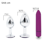 PURPLE JEWELED 3" STAINLESS STEEL PRINCESS PLUG  pluglust