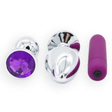 PURPLE JEWELED 3" STAINLESS STEEL PRINCESS PLUG  pluglust