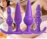 4 PCS/SET VARIOUS SHAPES SILICONE PLUGS SET - 3 COLORS TO CHOOSE FROM Purple pluglust