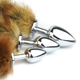 14" BROWN FOX TAIL STAINLESS STEEL PLUG  pluglust