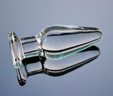 4" SEMI-POINTED PYREX CRYSTAL BUTT PLUG  pluglust
