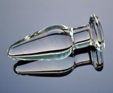 4" SEMI-POINTED PYREX CRYSTAL BUTT PLUG  pluglust