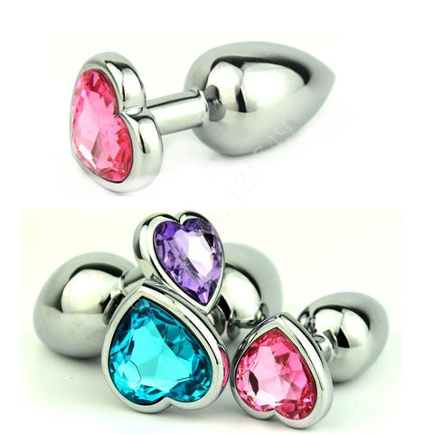 MULTI COLOR JEWELED STAINLESS STEEL PLUG  pluglust