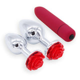 3 PCS/SET STAINLESS STEEL ROSE-PLATED PLUGS WITH 10-SPEED VIBRATOR Default Title pluglust