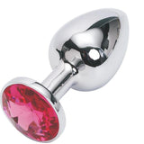 RANDOM COLOR JEWELED 4" LARGE STAINLESS STEEL PLUG  pluglust