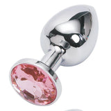 RANDOM COLOR JEWELED 4" LARGE STAINLESS STEEL PLUG  pluglust