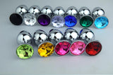 RANDOM COLOR JEWELED 4" LARGE STAINLESS STEEL PLUG  pluglust