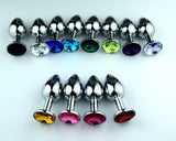 RANDOM COLOR JEWELED 4" LARGE STAINLESS STEEL PLUG  pluglust