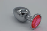 RANDOM COLOR JEWELED 4" LARGE STAINLESS STEEL PLUG  pluglust