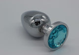 RANDOM COLOR JEWELED 4" LARGE STAINLESS STEEL PLUG  pluglust