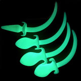 8" DOG TAIL GLOW IN THE DARK SILICONE PLUG  pluglust