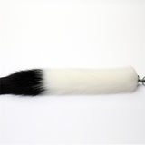WHITE WITH BLACK FOX/CAT TAIL STAINLESS STEEL PLUG  pluglust
