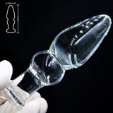 2 BEADS 4" CRYSTAL GLASS BUTT PLUG  pluglust
