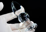 2 BEADS 4" CRYSTAL GLASS BUTT PLUG  pluglust