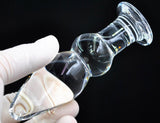 2 BEADS 4" CRYSTAL GLASS BUTT PLUG  pluglust