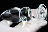 2 BEADS 4" CRYSTAL GLASS BUTT PLUG  pluglust
