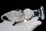 2 BEADS 4" CRYSTAL GLASS BUTT PLUG  pluglust