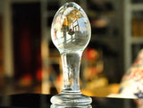 2 SIZES BEAD HEAD TRANSPARENT GLASS BUTT PLUG  pluglust