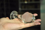 2 SIZES BEAD HEAD TRANSPARENT GLASS BUTT PLUG  pluglust