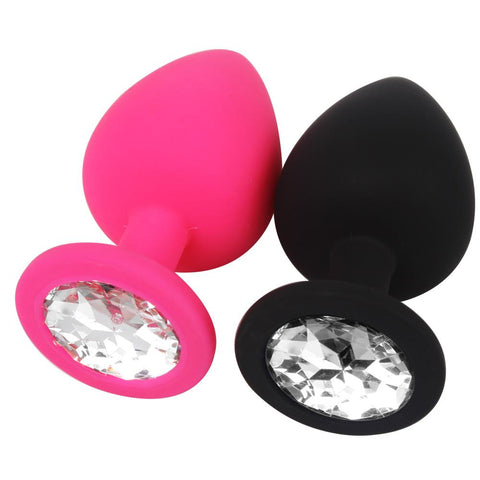 2 COLORS JEWELED SILICONE PRINCESS PLUG  pluglust