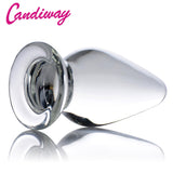 4" TRANSPARENT GLASS BUTT PLUG