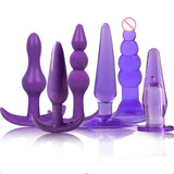 6 PCS/SET VARIOUS TYPES SILICONE PLUGS 2 COLORS AVAILABLE Silicone / Purple pluglust