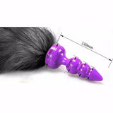 16" BLACK CAT TAIL SILICONE PLUG  pluglust