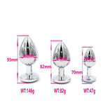 3 PIECES MULTI COLOR JEWEL-PLATED STAINLESS STEEL PLUG  pluglust