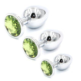 3 PIECES MULTI COLOR JEWEL-PLATED STAINLESS STEEL PLUG Metal / Light Green pluglust