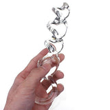 8" TWISTED TRANSPARENT GLASS LARGE BUTT PLUG  pluglust