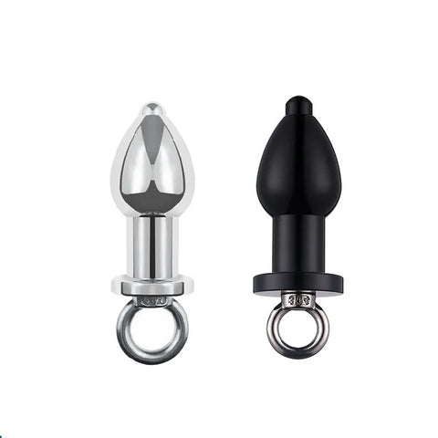 38mm Diameter Hollow Metal Anal Plug & 175g Flushable Enema Cleaning Tool