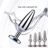 Colorful Stainless Steel Anal Plug with Crystal Tail