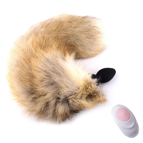 White Fox/Cat Vibrating Silicone Tail PlugLust White Fox/Cat Vibrating Silicone Tail PlugLust