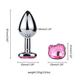 Colorful Stainless Steel Anal Plug with Crystal Tail