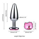 Colorful Stainless Steel Anal Plug with Crystal Tail