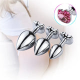 Colorful Stainless Steel Anal Plug with Crystal Tail