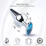 Colorful Stainless Steel Anal Plug with Crystal Tail