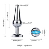 Colorful Stainless Steel Anal Plug with Crystal Tail