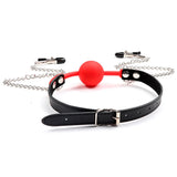 Ball Gag with Nipple Clamps