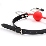 Ball Gag with Nipple Clamps