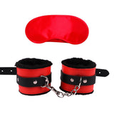 Bondage Kit Set – Leather & Plush Role Play Accessories with Handcuffs, Blindfold & Feather